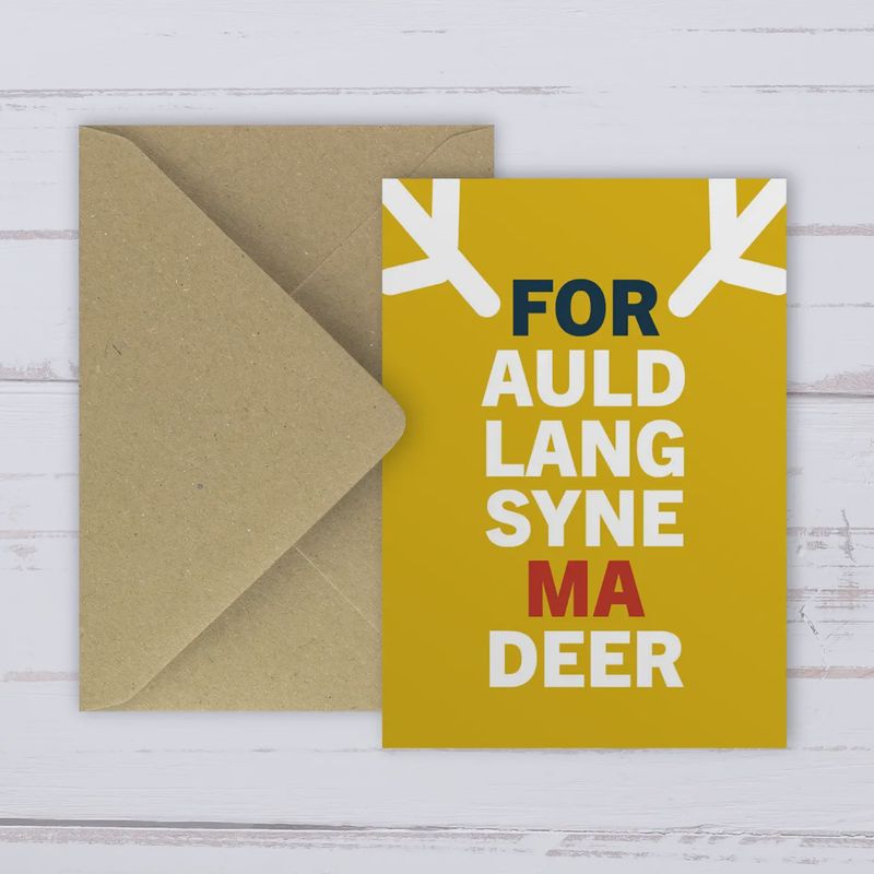 For Auld Lang Syne Ma Deer Card - Yellow