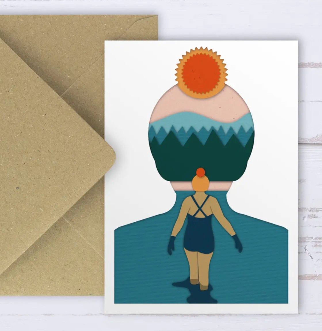 Greetings Card - Wild Swimming Lochs &amp; Lakes
