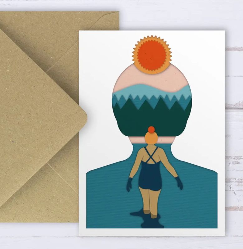Greetings Card - Wild Swimming Lochs &amp; Lakes
