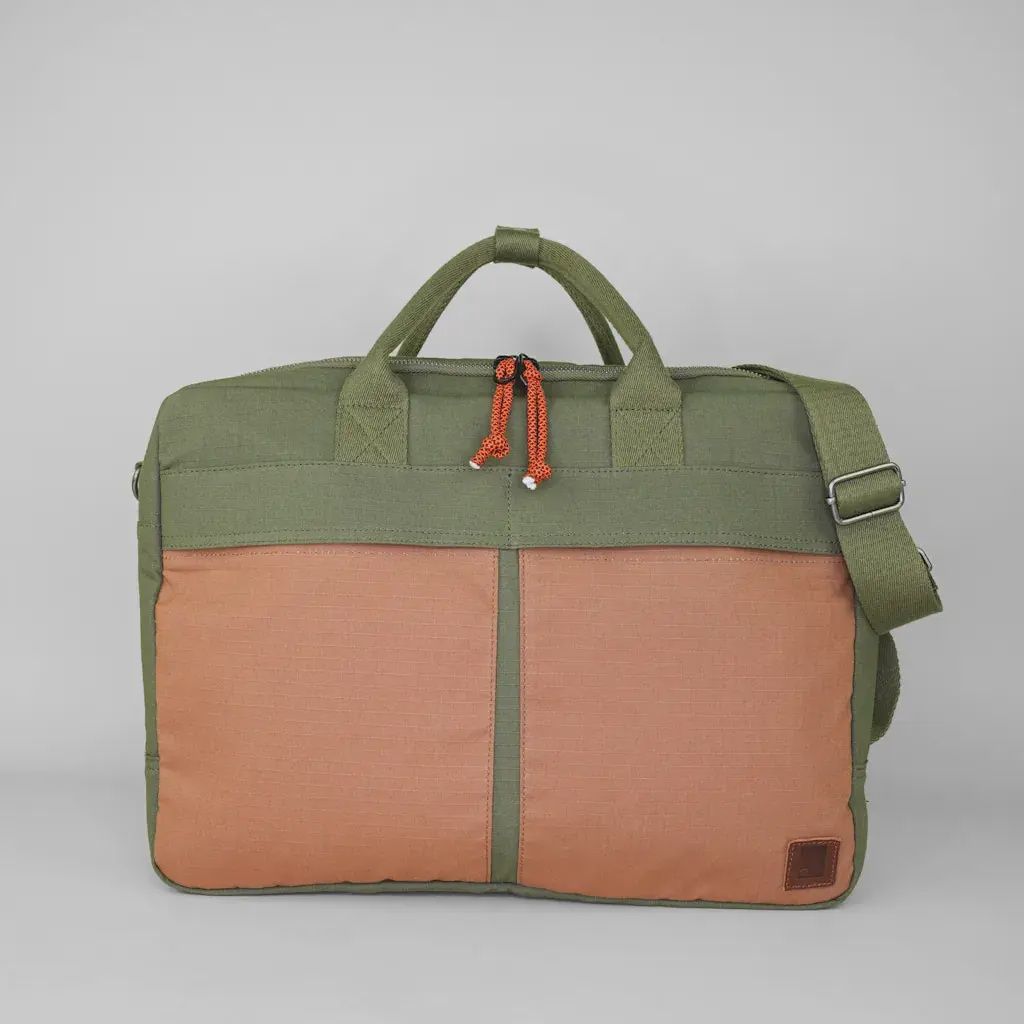 Mainlander Briefcase - Khaki/Orange