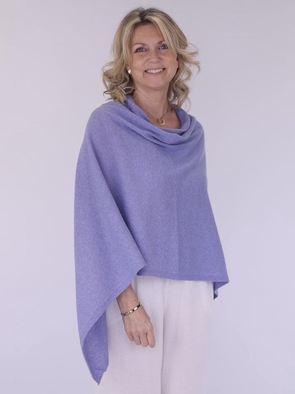 Classic Cashmere Blend Poncho - Lilac