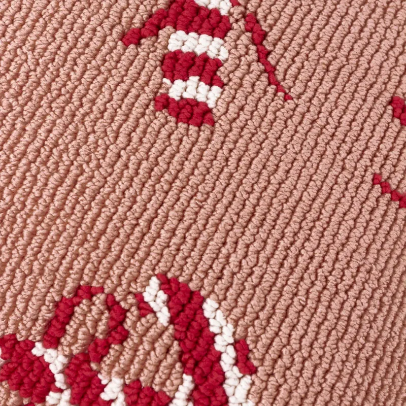 Candy Canes Tufte Cushion 45x45cm - Pink/Red