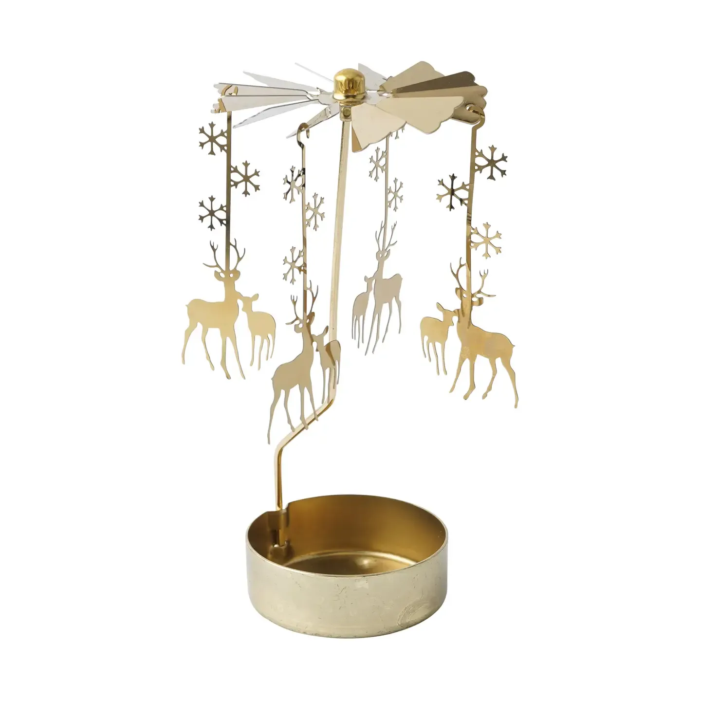 Tealight Spinner - Gold Reindeer