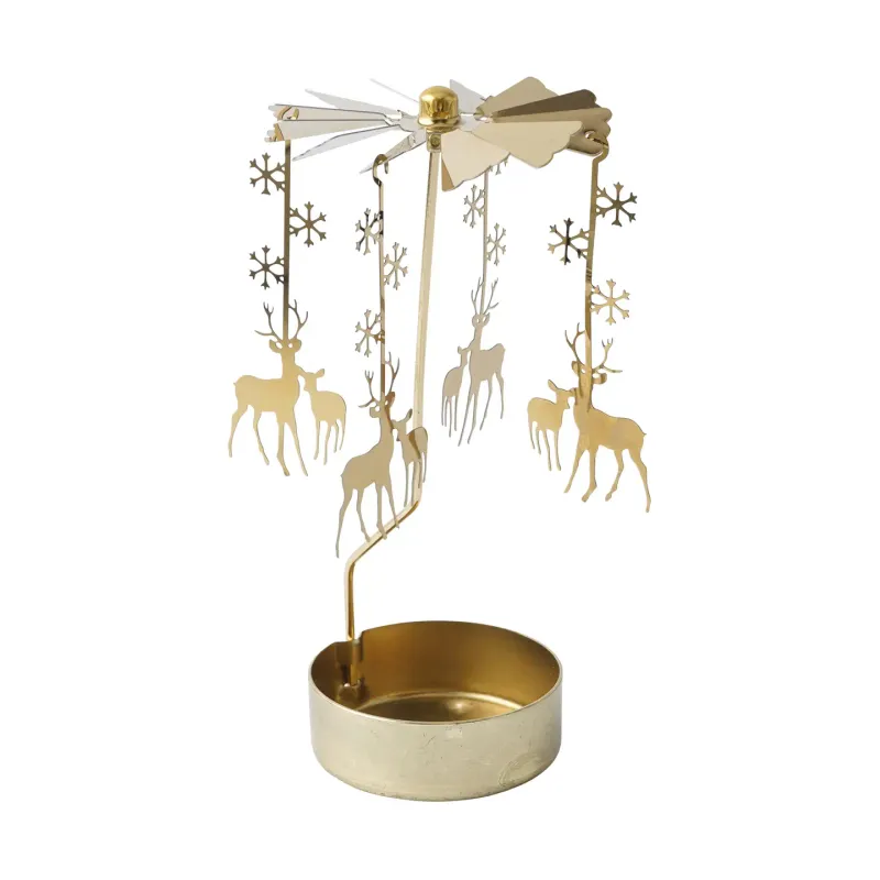 Tealight Spinner - Gold Reindeer