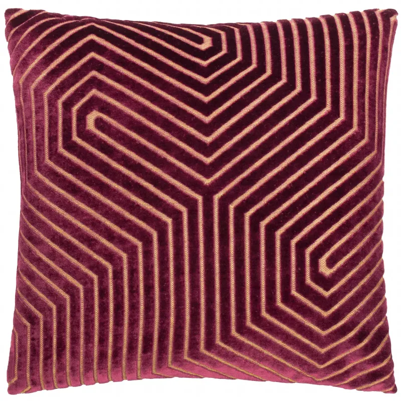 Evoke Cut Cushion 45x45cm - Burgundy