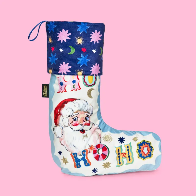 Jolly Santa Velvet Stocking - Multi