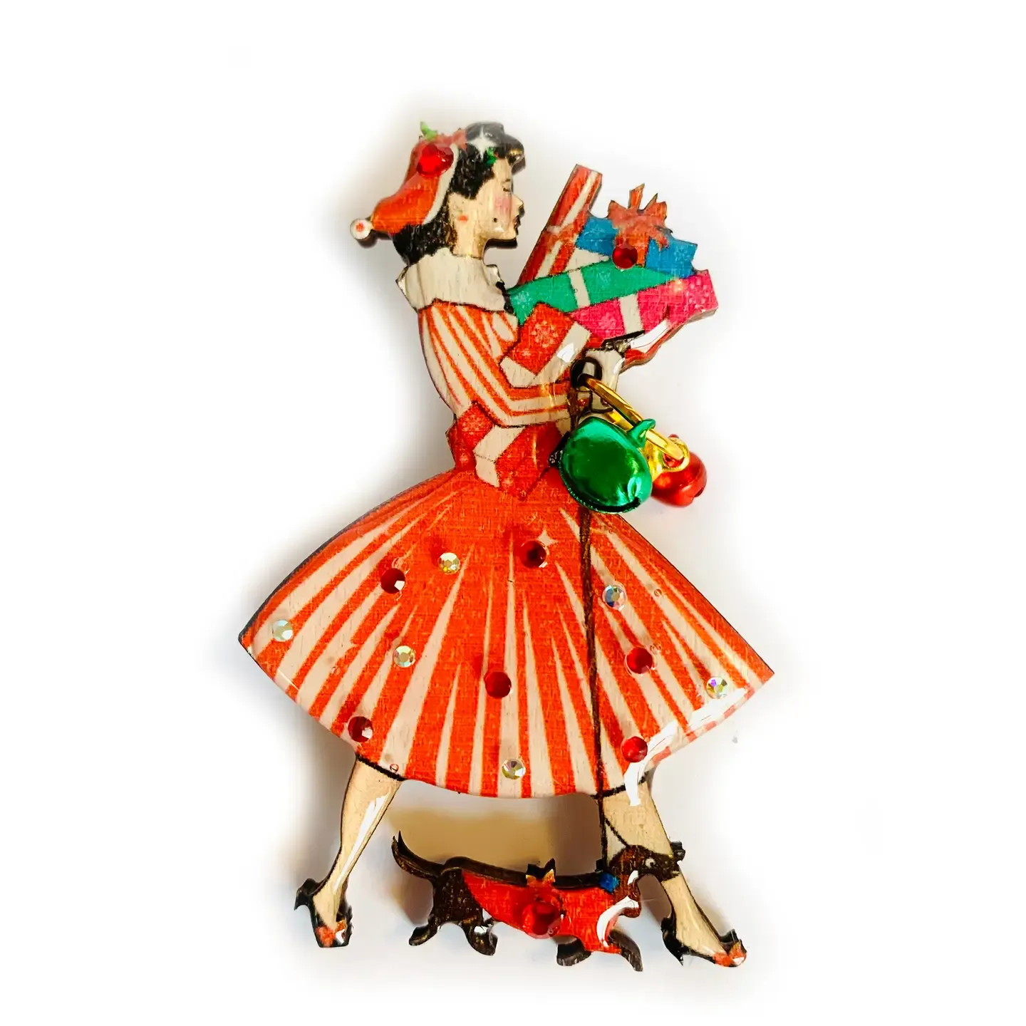 Retro 1950s Christmas Brooch