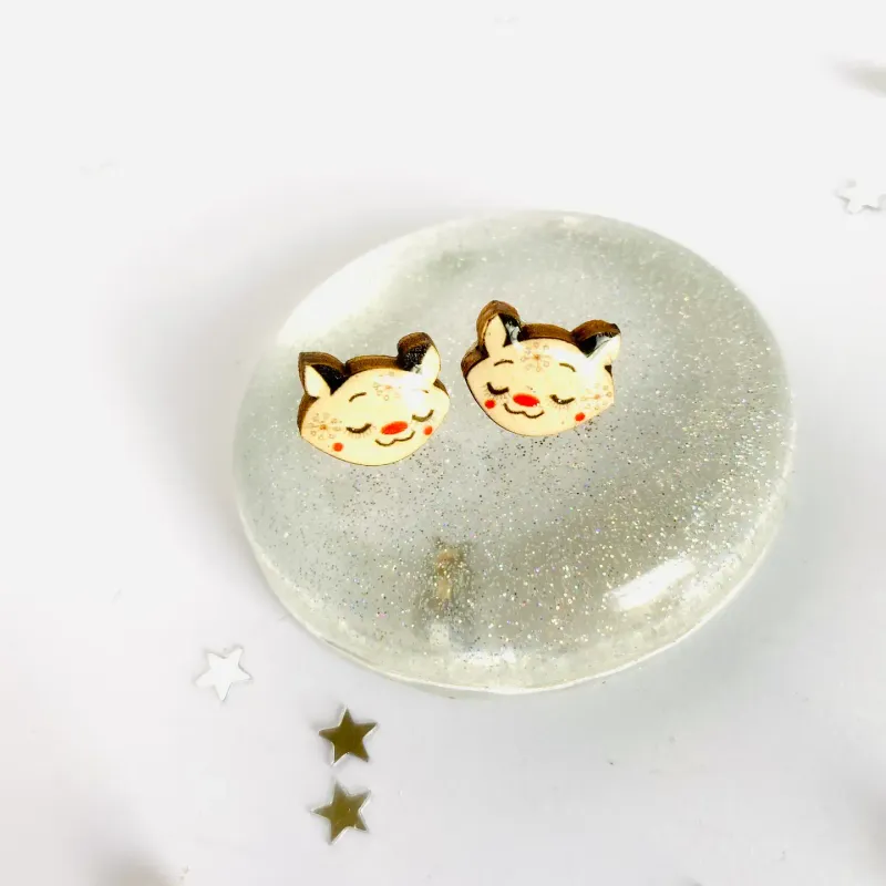 Retro Cat Stud Earrings