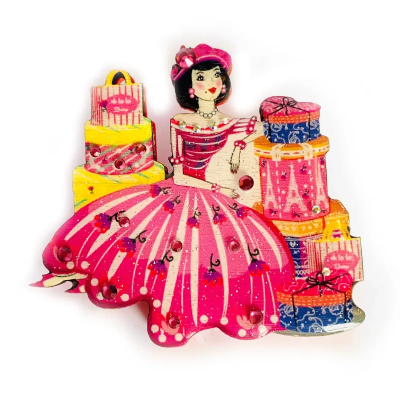 Paris Shopping Brooch