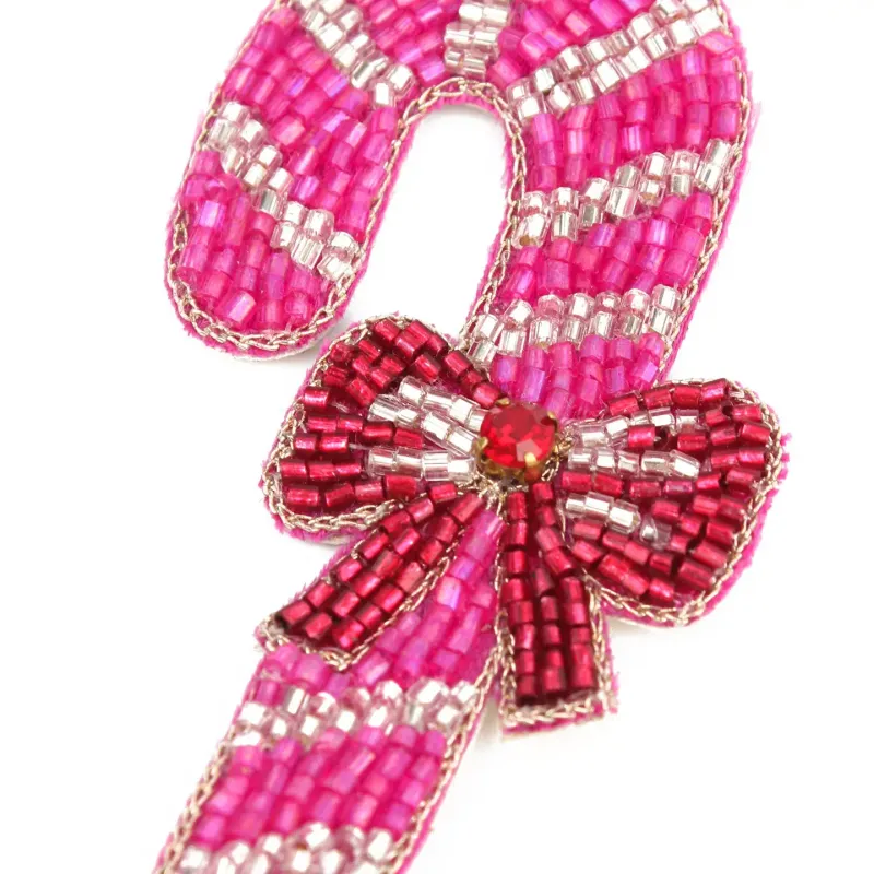 Candy Cane Beaded Decoration