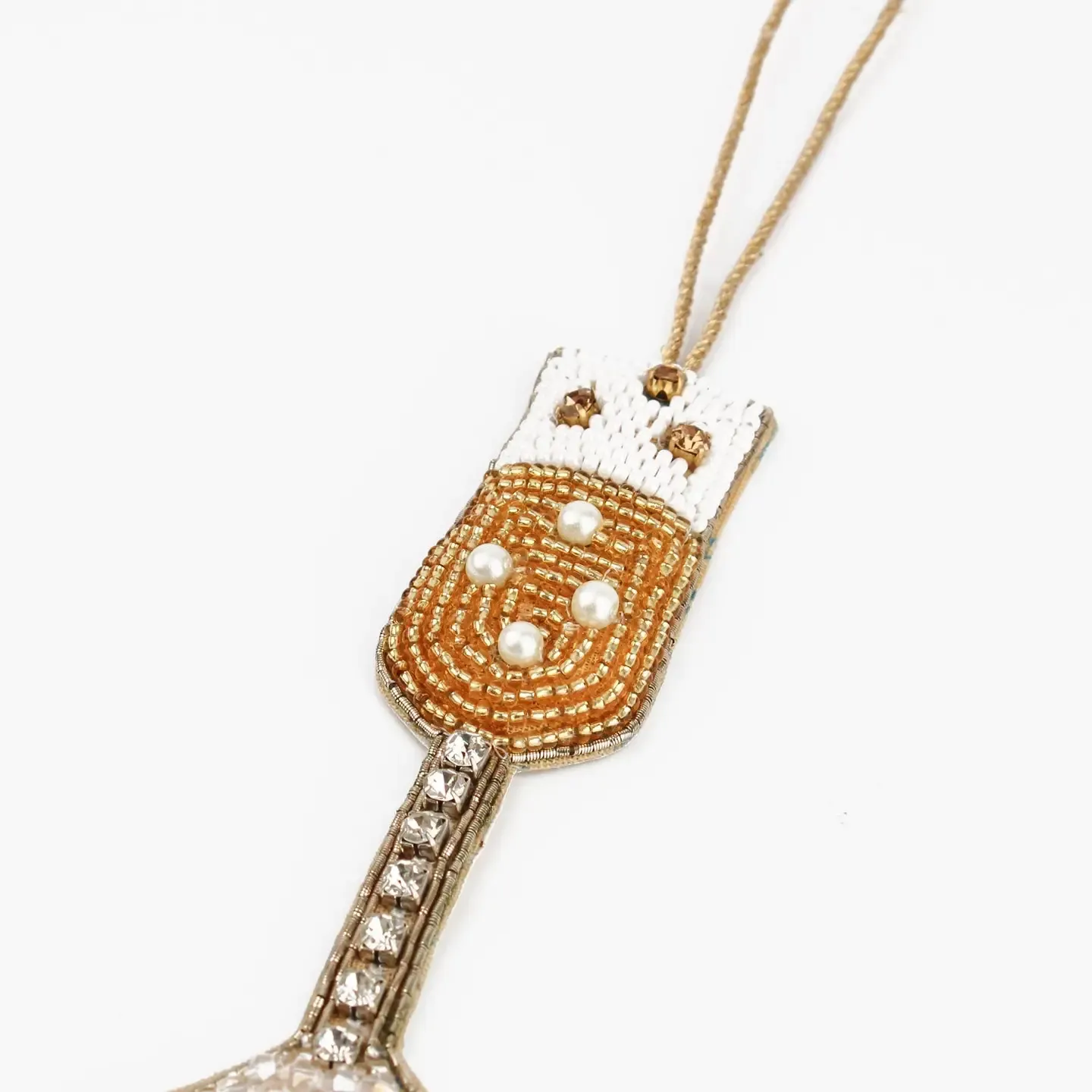 Champagne Glass Beaded Decoration