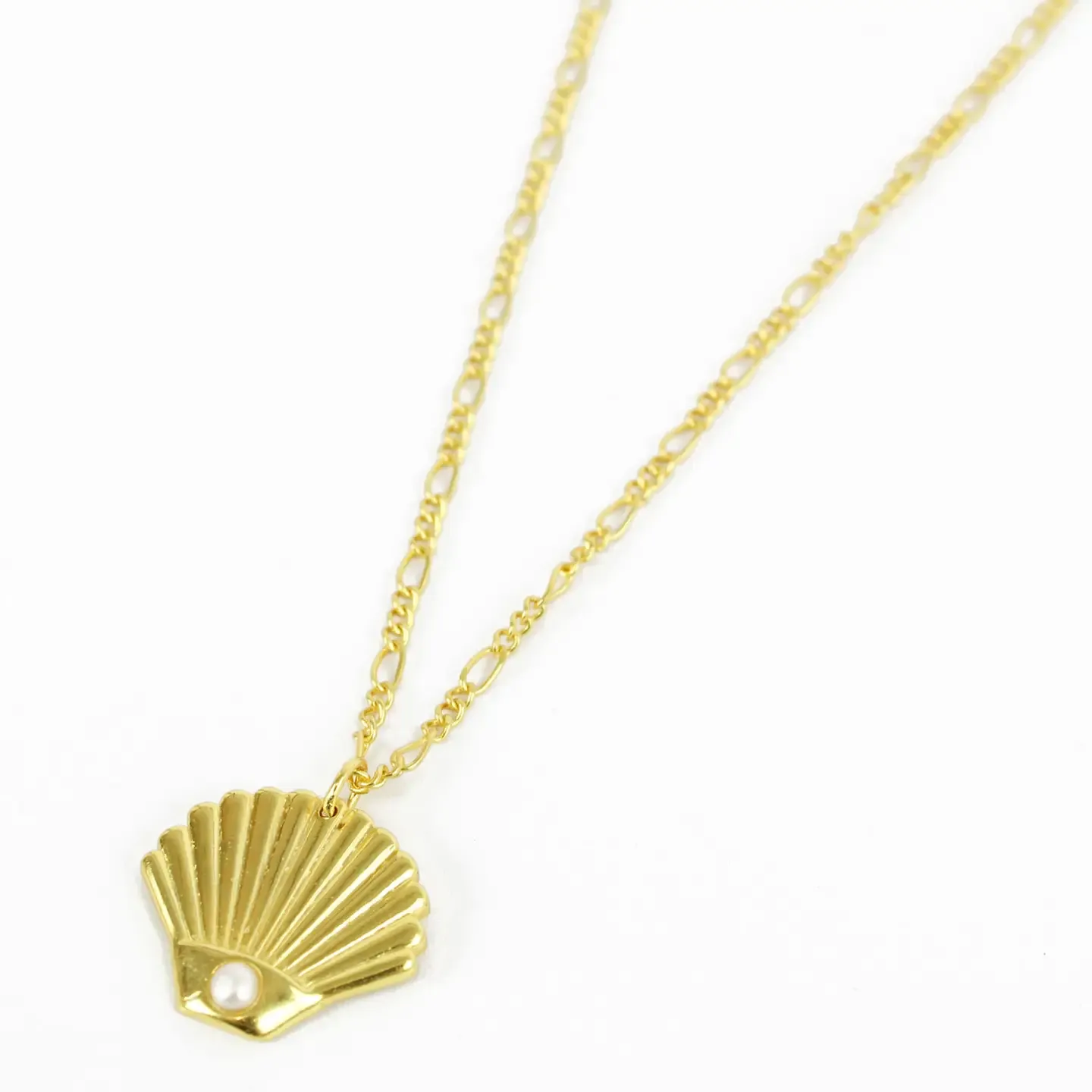 Art Deco Shell Necklace - Gold