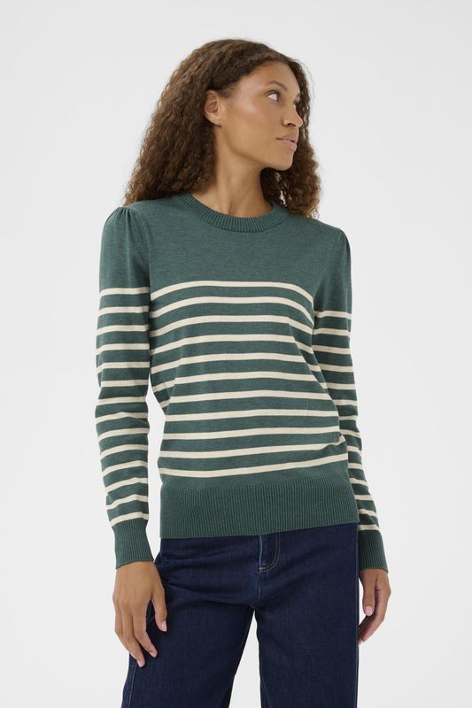 Mila LS Striped Pullover - June Brown Rice Stripe