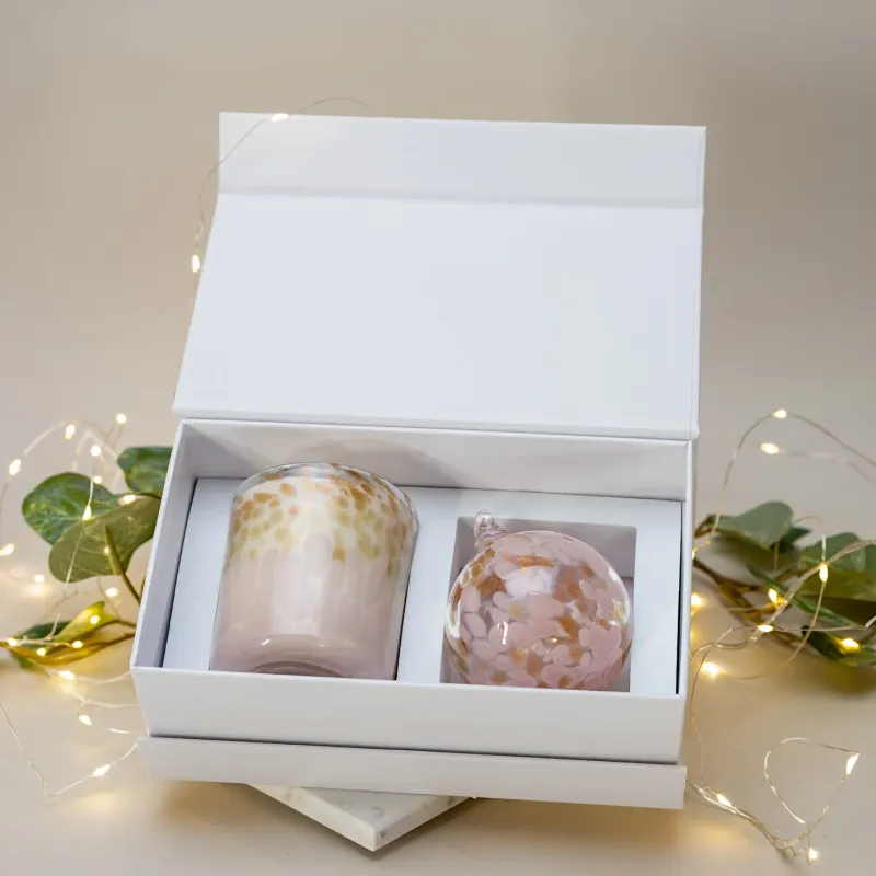 Glass Bauble Gift Set - Pink &amp; Gold