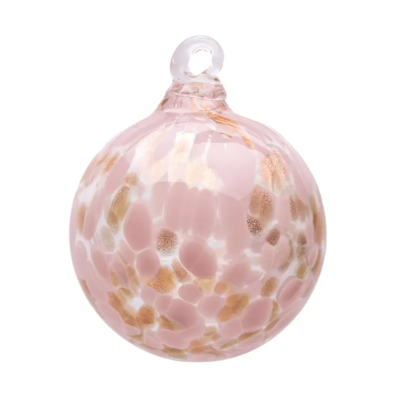 Hand-blown Glass Bauble - Pink &amp; Gold