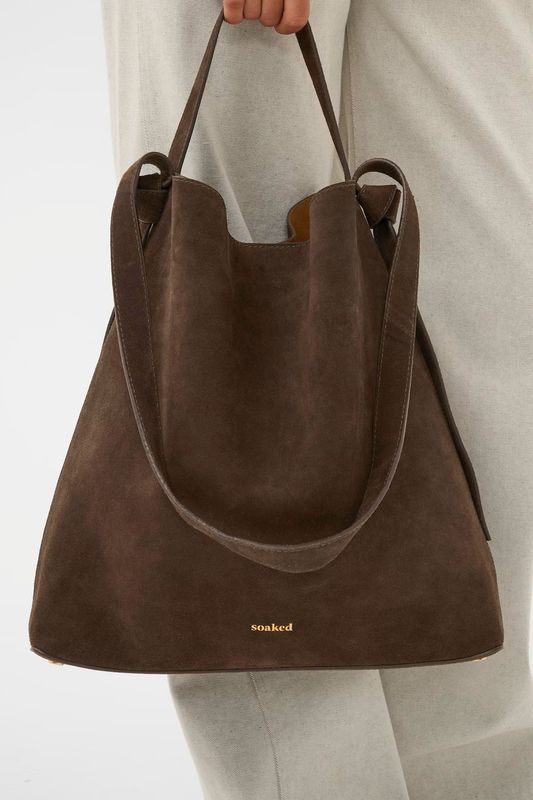 Calilje Suede Tote Bag - Coffee Bean