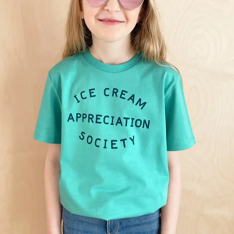 Ice Cream Appreciation Society Kids TShirt - Tropical Turquoise
