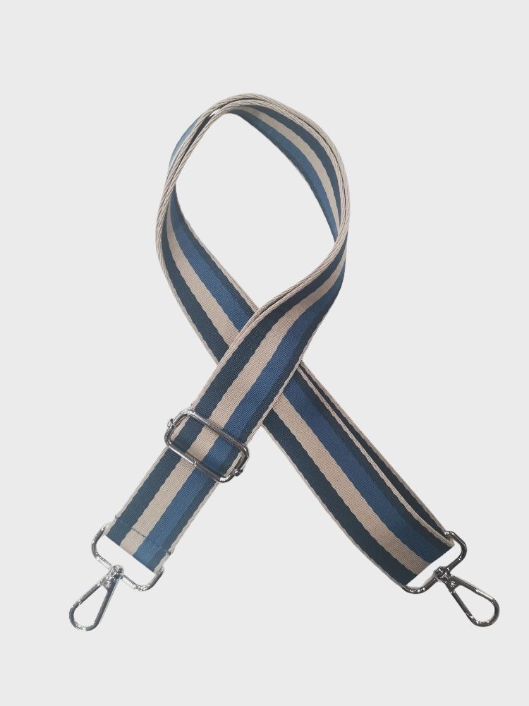 Bag Strap - Stripe, Colour: Blue/Taupe, Size: OS