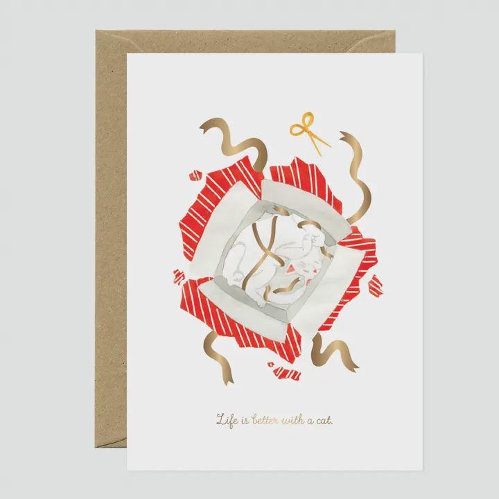 Greeting Card - Better with a Cat Card