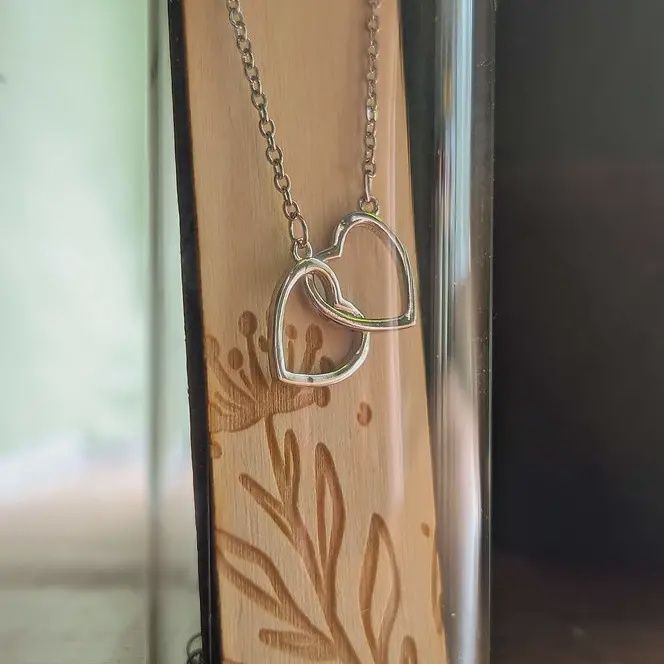 Necklace Double Heart - Sterling Silver