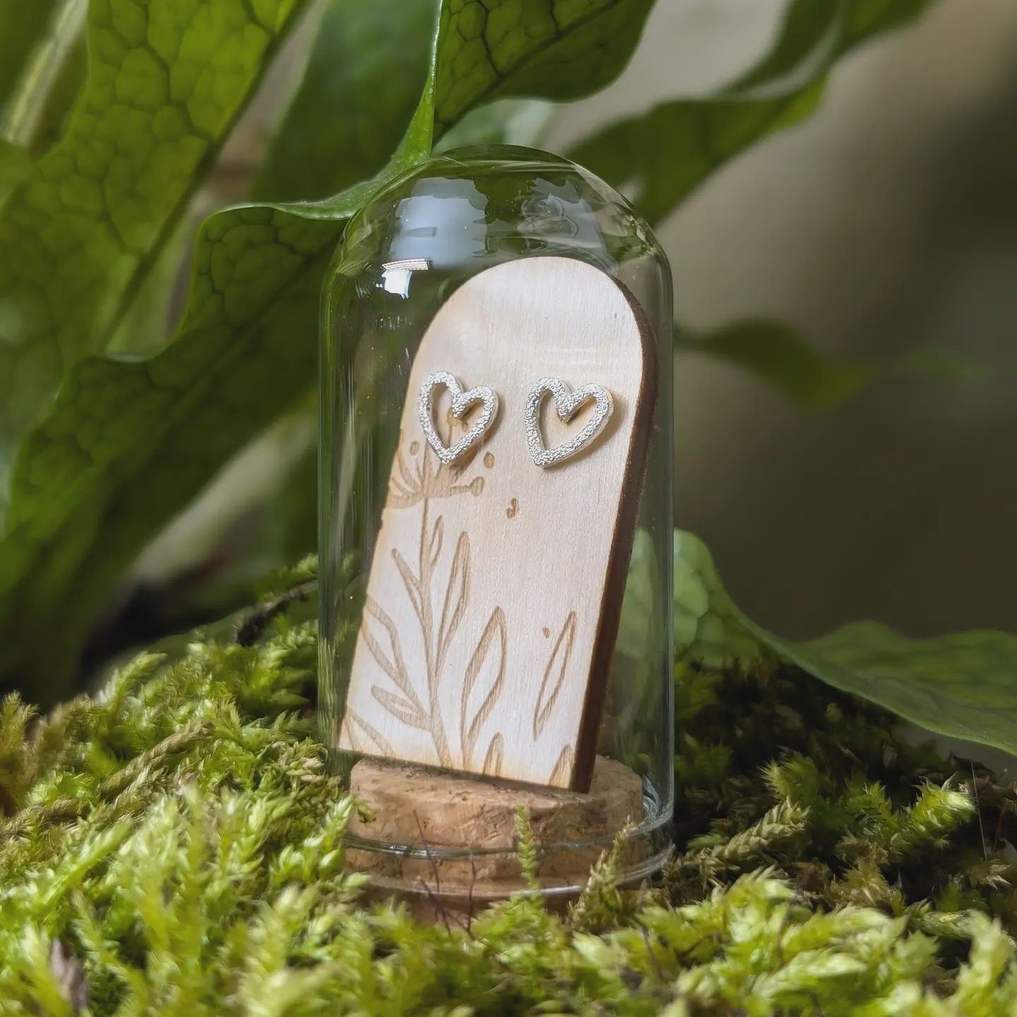 Textured Hearts Sterling Silver Studs