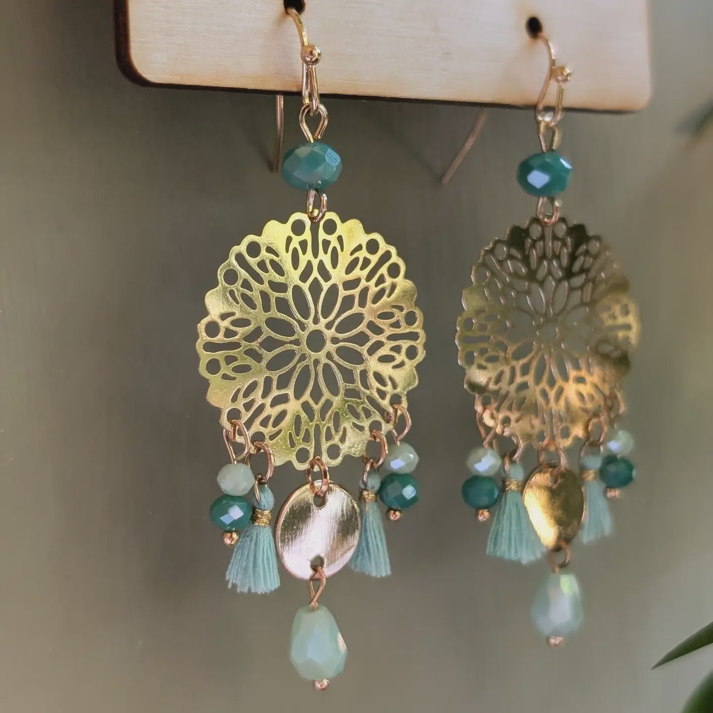 Bohemian Tassel Earrings - Blue