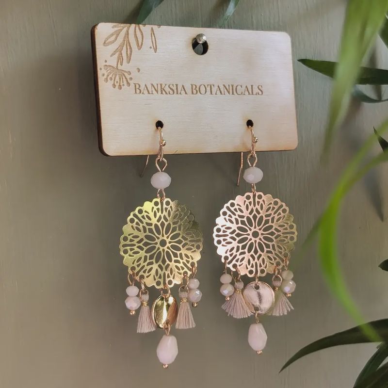 Bohemian Tassel Earrings - Pink