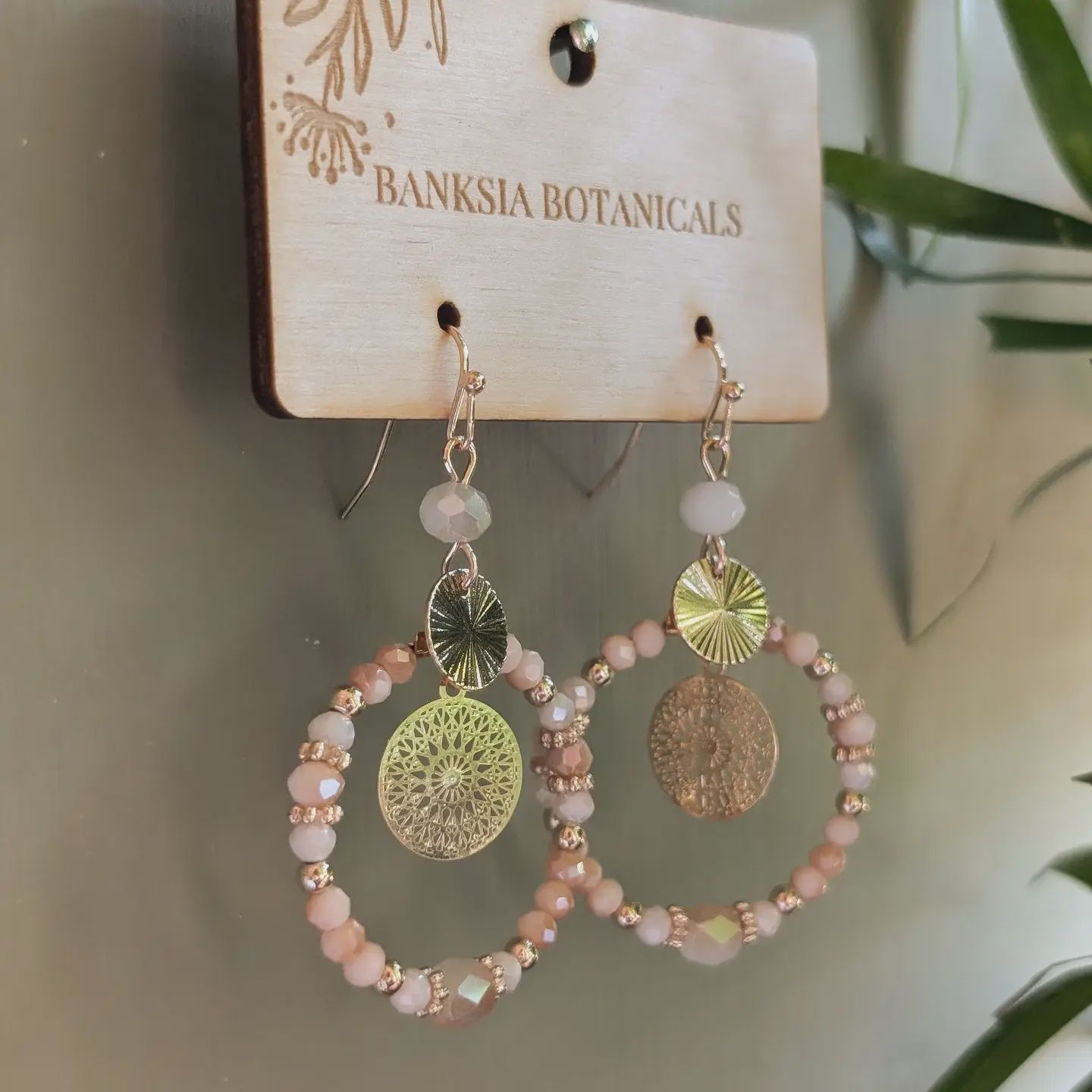 Beaded Bohemian Dangle Earrings - Pink