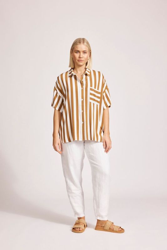 Treville Stripe Shirt - Caramel