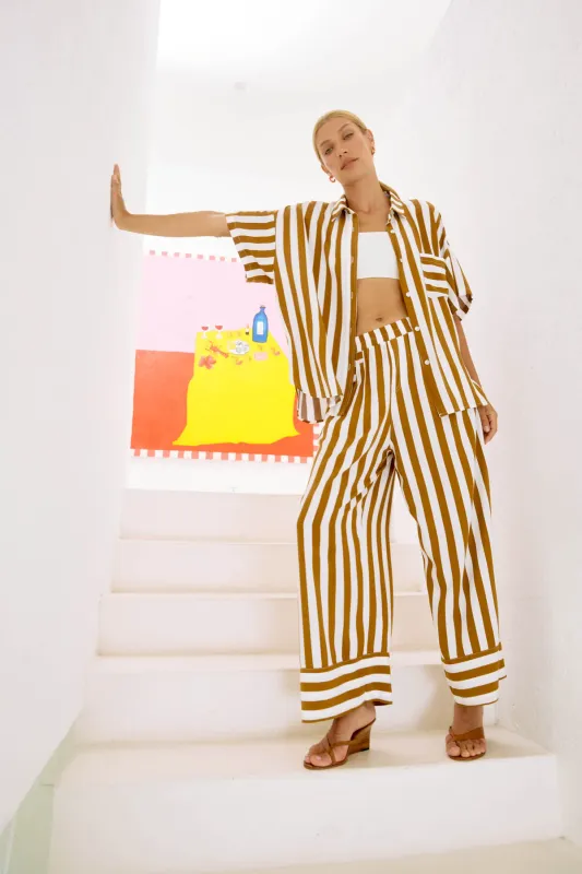 Treville Stripe Shirt - Caramel