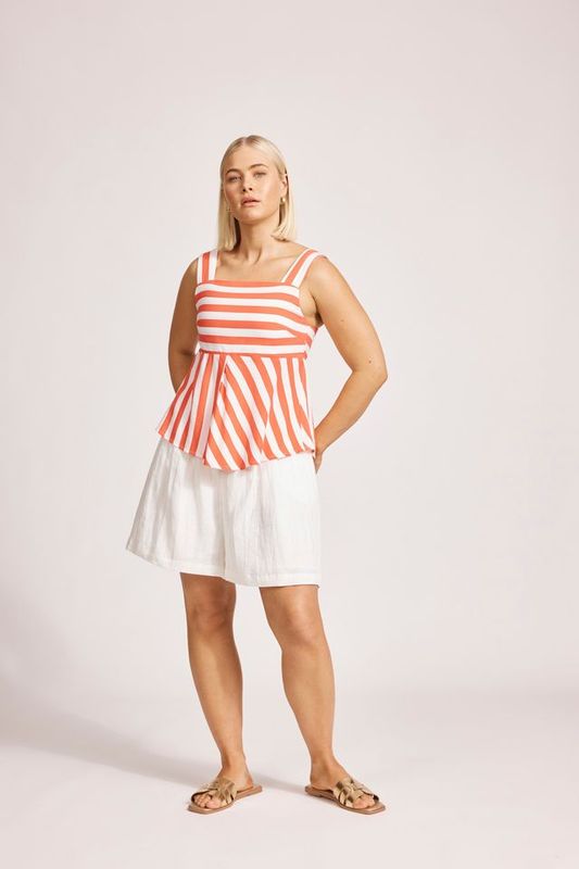Treville Stripe Tank - Coral