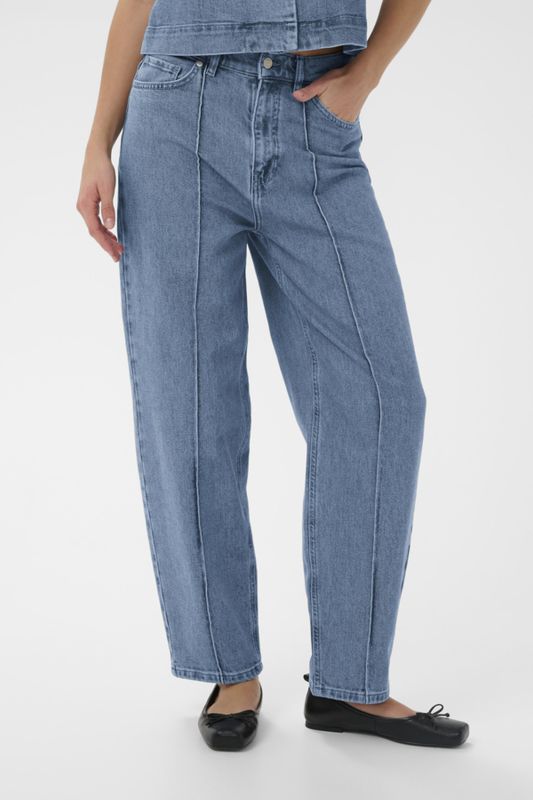 Rinatina Barrel Jeans - Medium Blue Denim