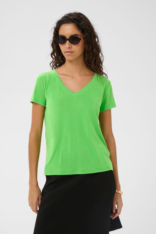 Columbine V-neck SS T-Shirt - Vibrant Green