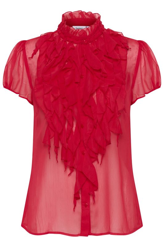 Lilja Crinkle SS Shirt - Viva Magenta