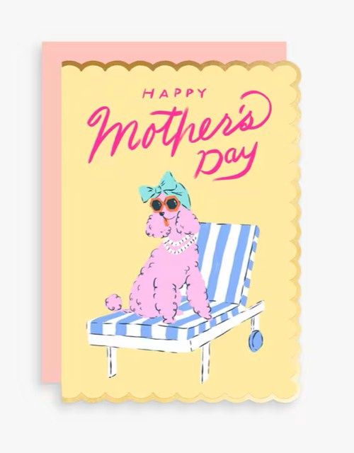 Mother's Day Card - Pink Poodle