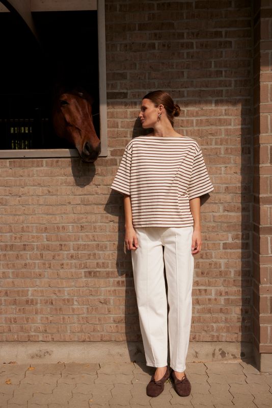 Ingina Sweatshirt - White/Cappucino