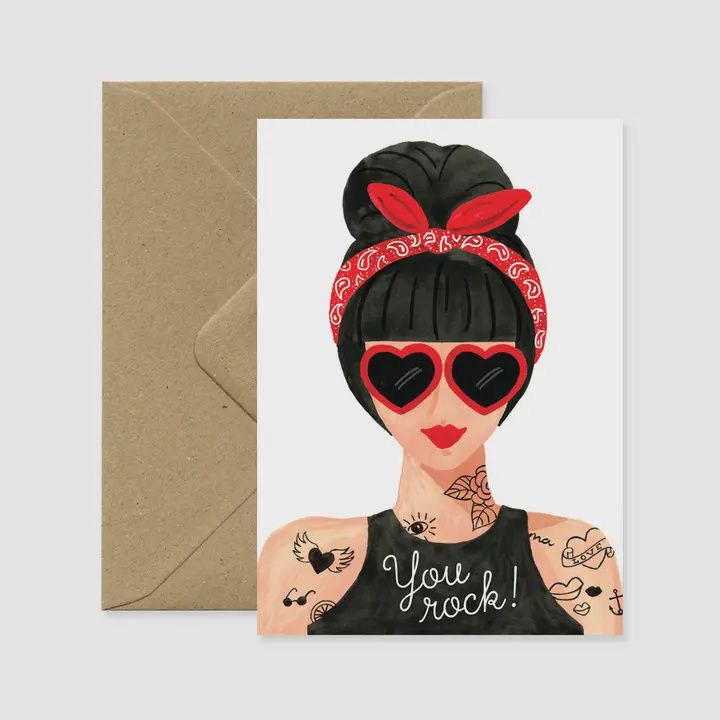 Greeting Card - Hipster Girl