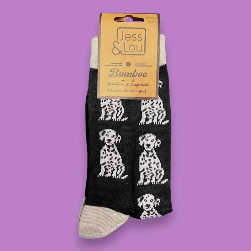 Dalmatians Ladies Bamboo Socks - Black
