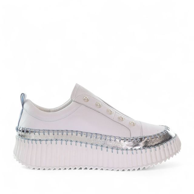 Pearlize Stripe - White Light Blue Metallic