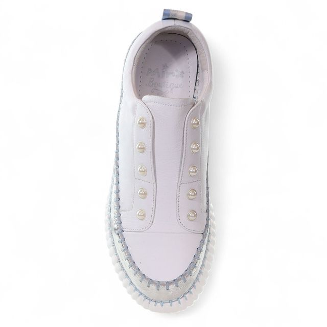 Pearlize Stripe - White Light Blue Metallic