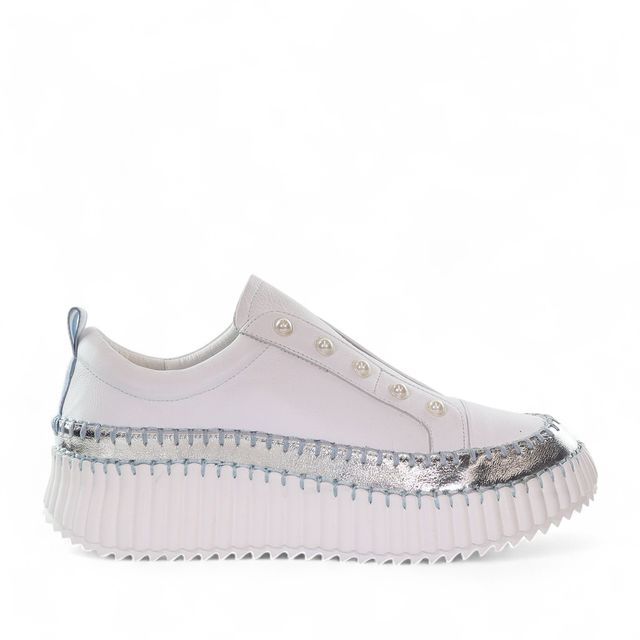 Pearlize Stripe - White Light Blue Metallic