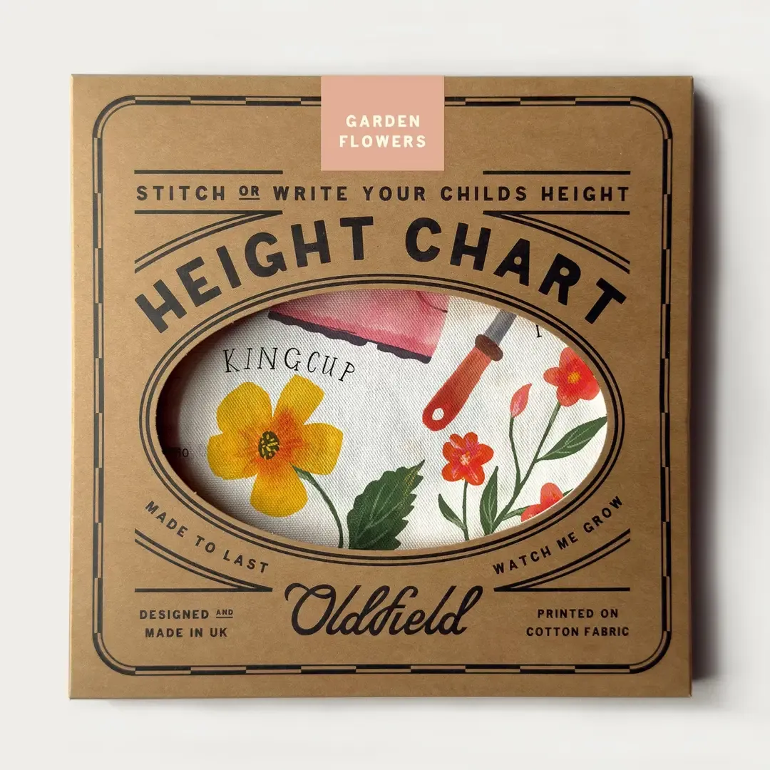 Garden Flowers Children's Fabric Height Chart