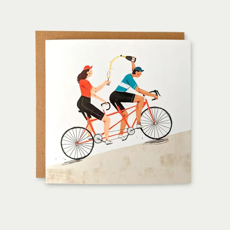 Greeting Card - Cycle &amp; Champagne