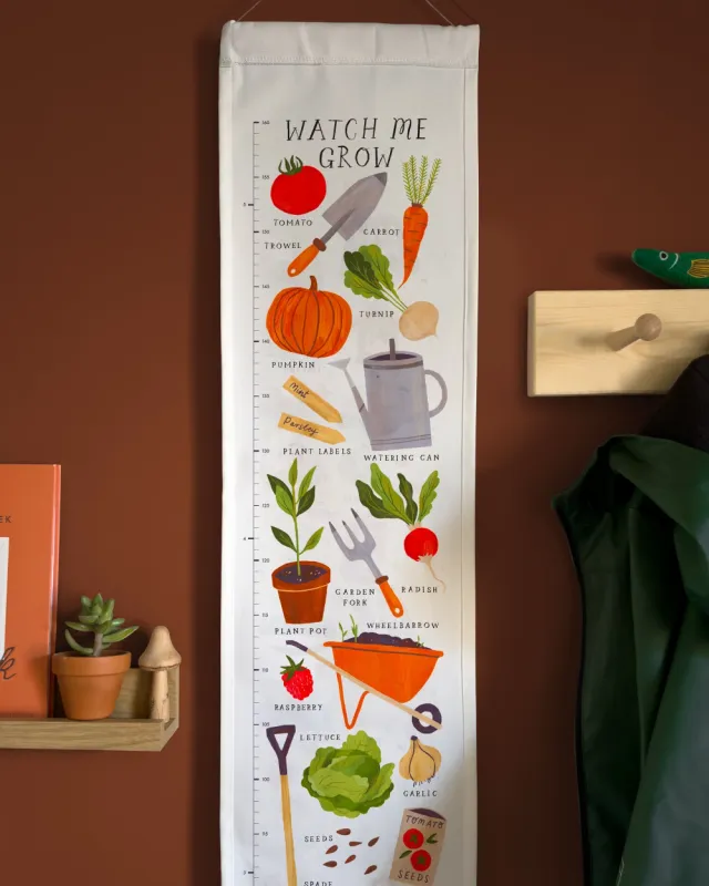 Vegetable Patch Children's Fabric Height Chart