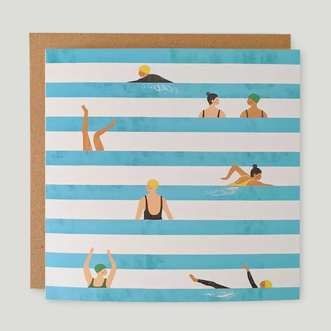 Greeting Card - Swimming Stripes