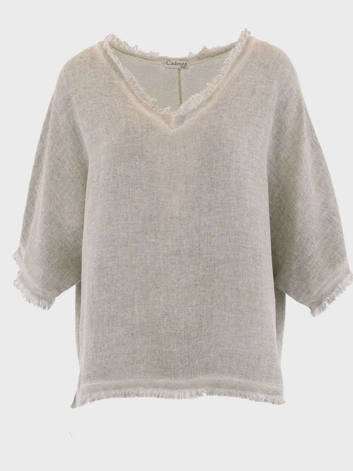 Linen &amp; Cotton Frill Tunic - Sage