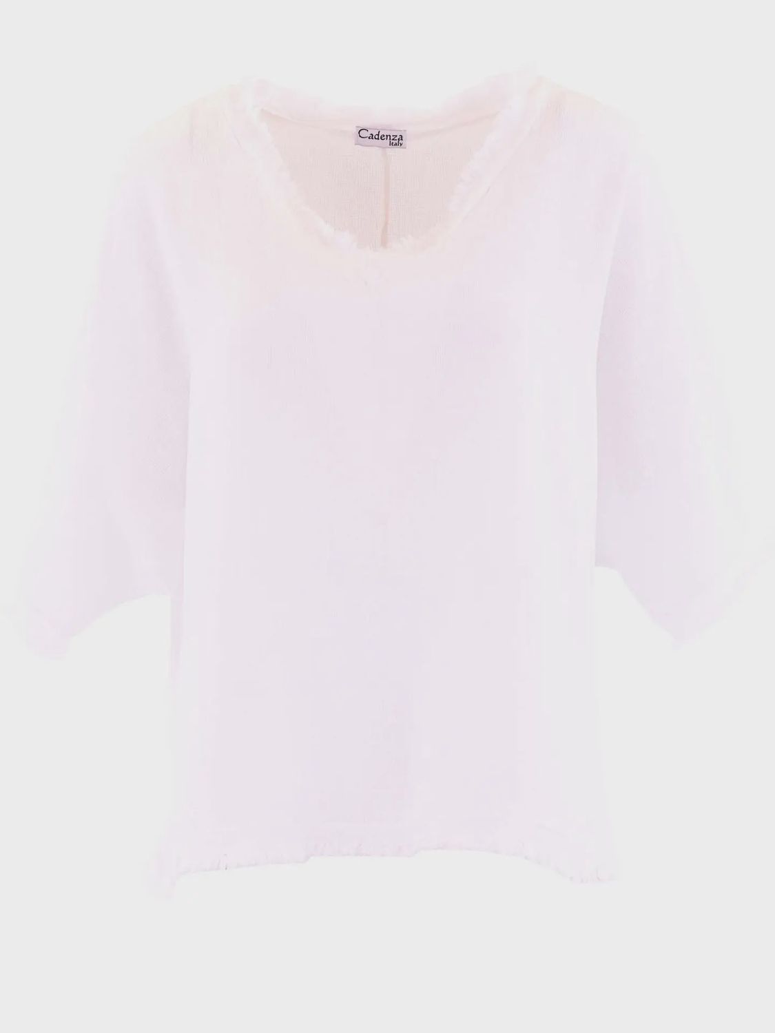 Linen &amp; Cotton Frill Tunic - White
