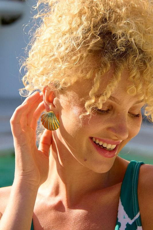 Brasilia Blue Earring - Shell