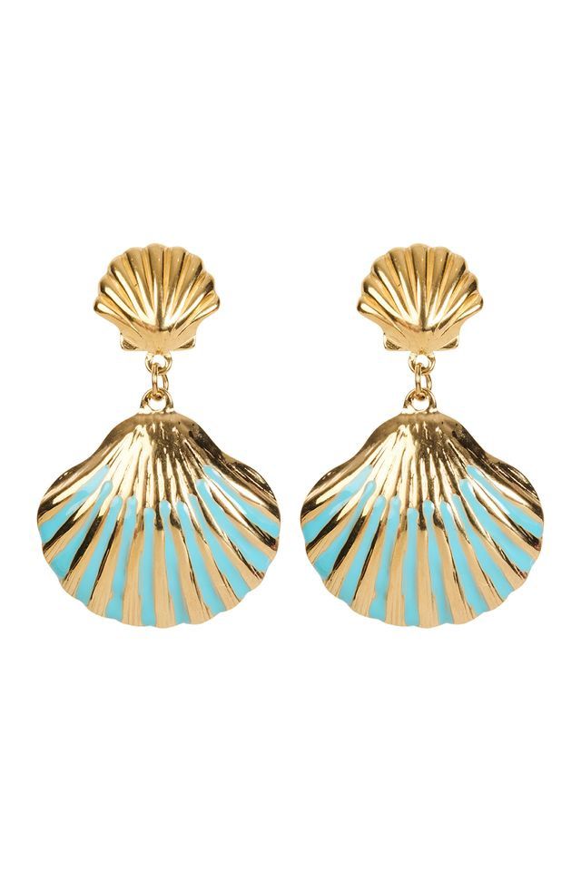 Brasilia Blue Earring - Drop Shell