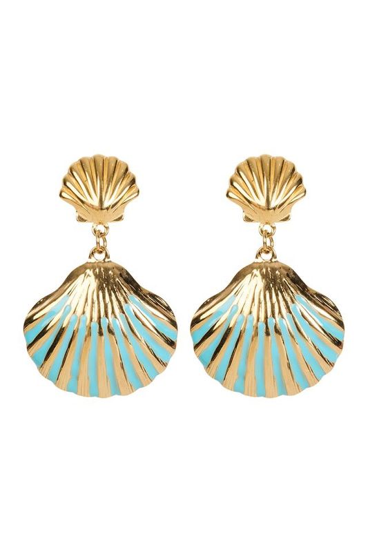 Brasilia Blue Earring - Drop Shell